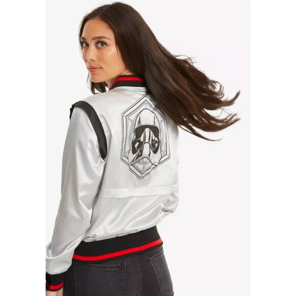 Disney parks Her Universe satin bomber style jacket Star Wars Captain Phasma XL - Picture 1 of 11